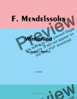 page one of F. Mendelssohn-Winterlied,Op.19 No.3,in a minor