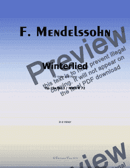 page one of F. Mendelssohn-Winterlied,Op.19 No.3,in e minor