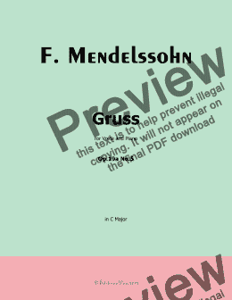 page one of F. Mendelssohn-Gruss,Op.19 No.5,in C Major