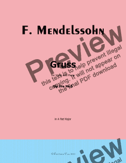 page one of F. Mendelssohn-Gruss,Op.19 No.5,in  A flat Major