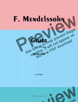 page one of F. Mendelssohn-Gruss,Op.19 No.5,in B Major