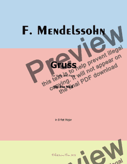 page one of F. Mendelssohn-Gruss,Op.19 No.5,in B flat Major