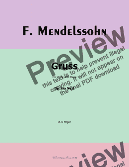 page one of F. Mendelssohn-Gruss,Op.19 No.5,in D Major