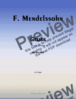 page one of F. Mendelssohn-Gruss,Op.19 No.5,in E Major