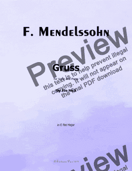 page one of F. Mendelssohn-Gruss,Op.19 No.5,in E flat Major