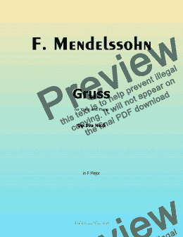 page one of F. Mendelssohn-Gruss,Op.19 No.5,in F Major