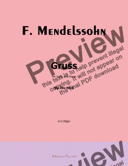 page one of F. Mendelssohn-Gruss,Op.19 No.5,in G Major