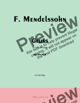 page one of F. Mendelssohn-Gruss,Op.19 No.5,in G flat Major