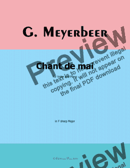 page one of Meyerbeer-Chant de mai,in F sharp Major