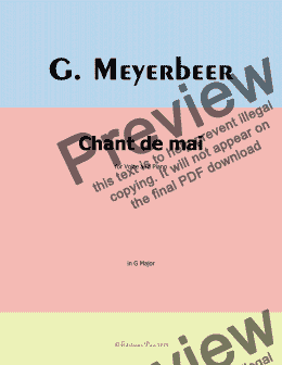 page one of Meyerbeer-Chant de mai,in G Major