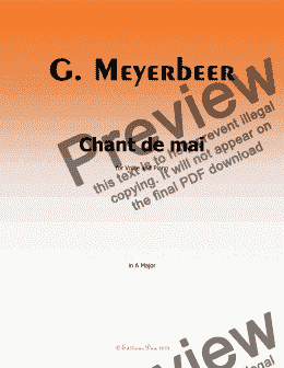 page one of Meyerbeer-Chant de mai,in A Major