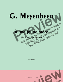 page one of Meyerbeer-À une jeune mère,in G Major