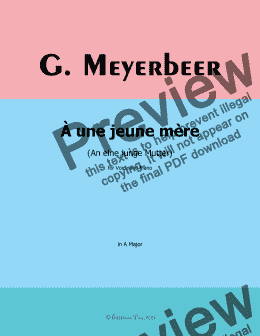 page one of Meyerbeer-À une jeune mère,in A Major