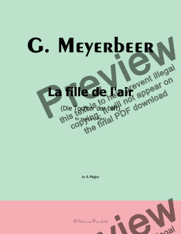 page one of Meyerbeer-La fille de l'air,in A Major