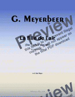 page one of Meyerbeer-La fille de l'air,in G flat Major