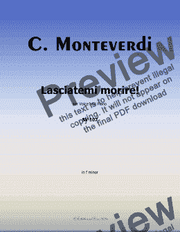 page one of C. Monteverdi-Lasciatemi morire!in f minor