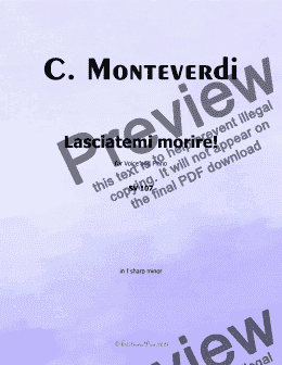 page one of C. Monteverdi-Lasciatemi morire!in f sharp minor