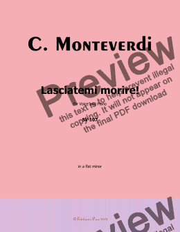 page one of C. Monteverdi-Lasciatemi morire!in a flat minor