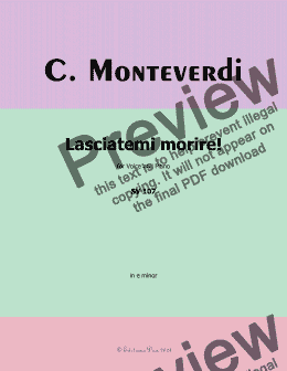 page one of C. Monteverdi-Lasciatemi morire!in e minor