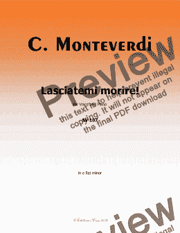 page one of C. Monteverdi-Lasciatemi morire!in e flat minor