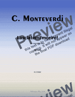 page one of C. Monteverdi-Lasciatemi morire!in d minor