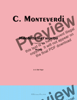 page one of C. Monteverdi-Maledetto sia l'aspetto,in A flat Major