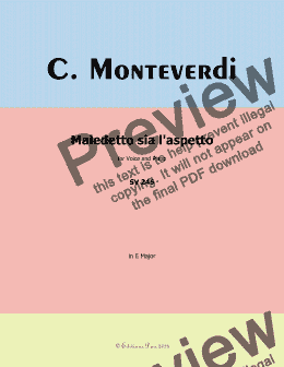 page one of C. Monteverdi-Maledetto sia l'aspetto,in E Major