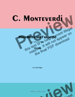 page one of C. Monteverdi-Maledetto sia l'aspetto,in E flat Major