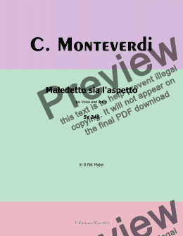 page one of C. Monteverdi-Maledetto sia l'aspetto,in D flat Major