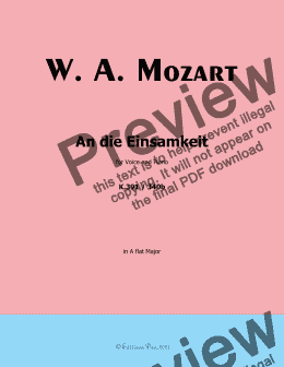 page one of W. A. Mozart-An die einsamkeit,in A flat Major