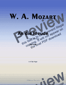 page one of W. A. Mozart-An die freude,in A flat Major