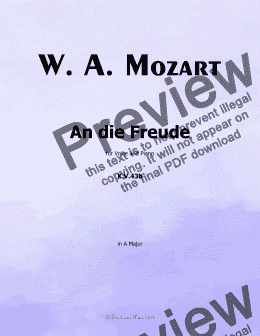 page one of W. A. Mozart-An die freude,in A Major