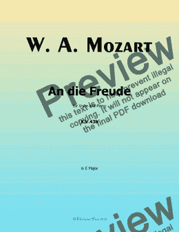 page one of W. A. Mozart-An die freude,in E Major