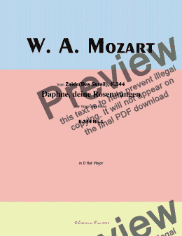 page one of W. A. Mozart-Daphne,deine rosenwangen,in D flat Major