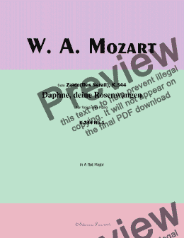 page one of W. A. Mozart-Daphne,deine rosenwangen,in A flat Major