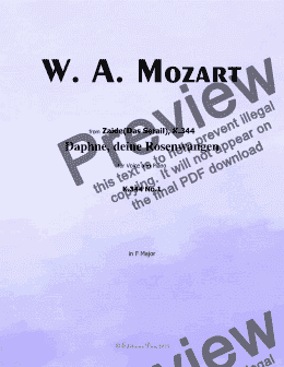 page one of W. A. Mozart-Daphne,deine rosenwangen,in F Major