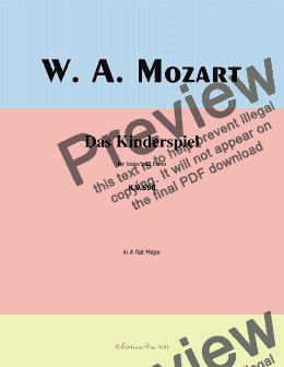 page one of W. A. Mozart-Das kinderspiel,in A flat Major