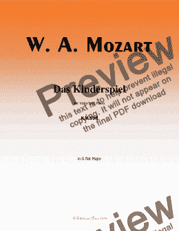 page one of W. A. Mozart-Das kinderspiel,in G flat Major