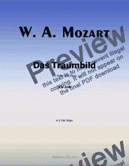 page one of W. A. Mozart-Das traumbild,in E flat Major