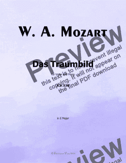 page one of W. A. Mozart-Das traumbild,in E Major