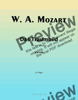 page one of W. A. Mozart-Das traumbild,in F Major