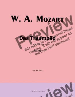 page one of W. A. Mozart-Das traumbild,in G flat Major