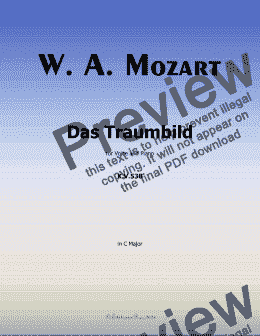 page one of W. A. Mozart-Das traumbild,in C Major