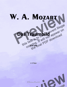 page one of W. A. Mozart-Das traumbild,in B Major