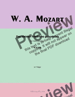 page one of W. A. Mozart-Des kleinen friedrichs geburtstag,in F Major