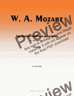 page one of W. A. Mozart-Des kleinen friedrichs geburtstag,in G flat Major