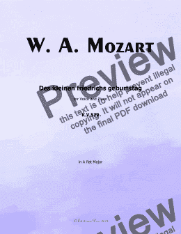 page one of W. A. Mozart-Des kleinen friedrichs geburtstag,in A flat Major