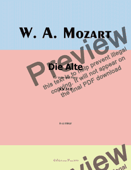 page one of W. A. Mozart-Die alte,in e minor