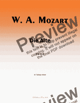 page one of W. A. Mozart-Die alte,in f sharp minor