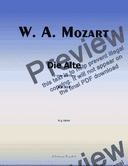 page one of W. A. Mozart-Die alte,in g minor